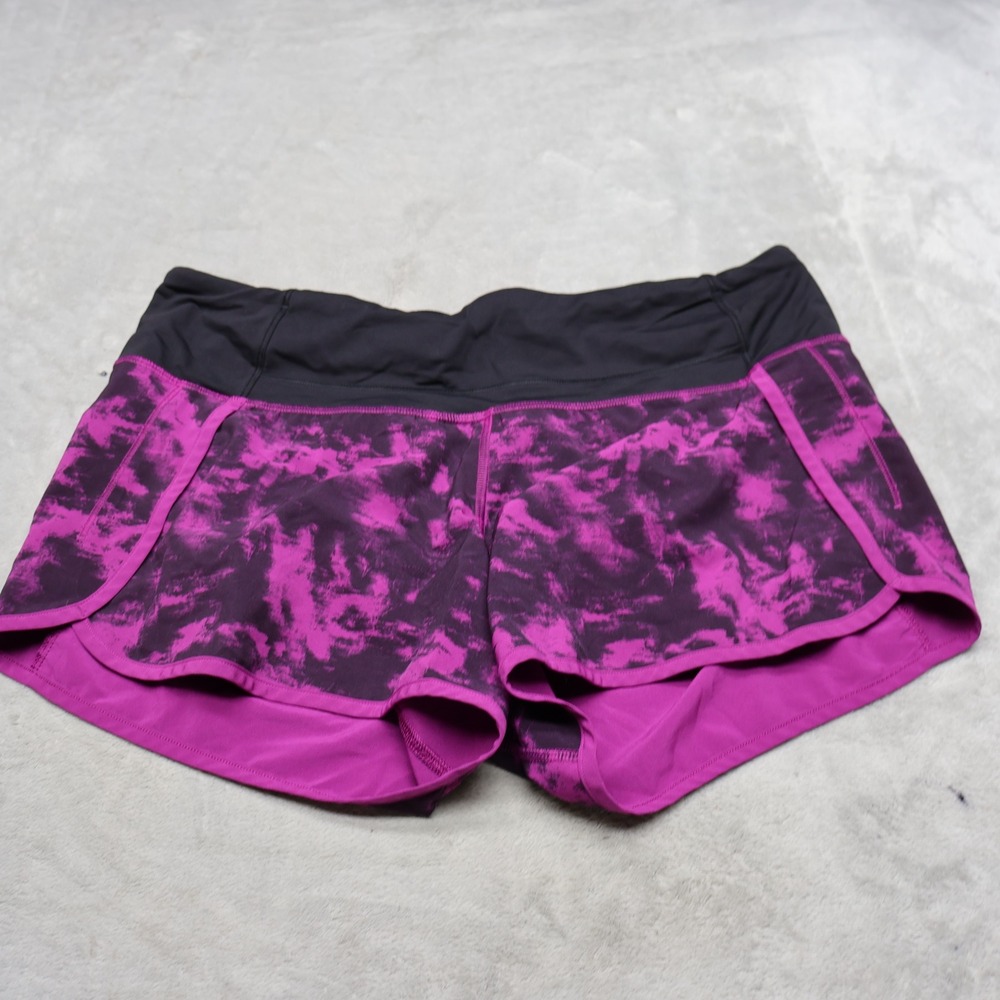 Lululemon Shorts Womens‎ 8 Pink Tie Dye Run Times Mid-Rise Drawcord Waist Run 4"